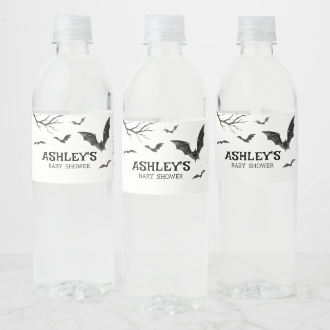 Halloween Black and White Bats Babydusche (Flaschen)