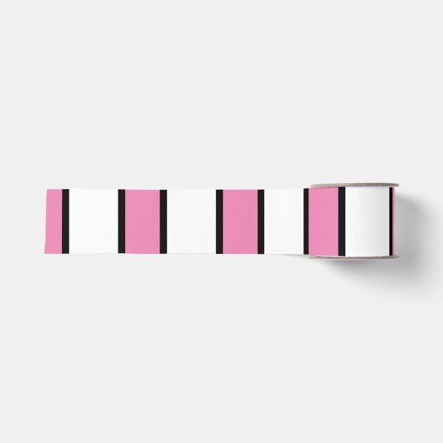 Halloween Black and White Pink Ribbon Ripsband (Vorderseite)