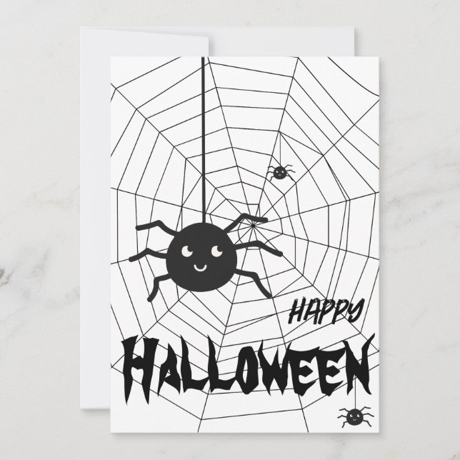 Halloween Black and White Spirit Webcard Einladung (Vorderseite)