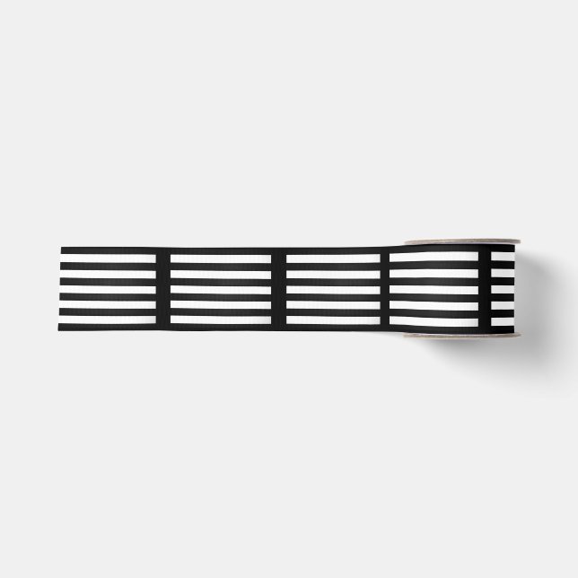 Halloween Black and White Stribbon Ripsband (Vorderseite)