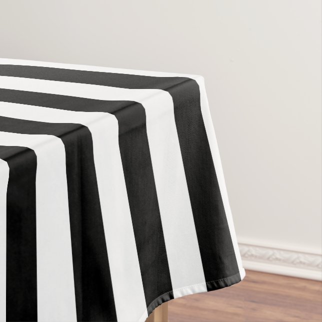 Halloween Black and White Stripes Gemustert Tischdecke (Beispiel)