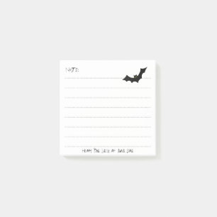 Halloween Black Bat Silhouette - Linke weiße Notiz