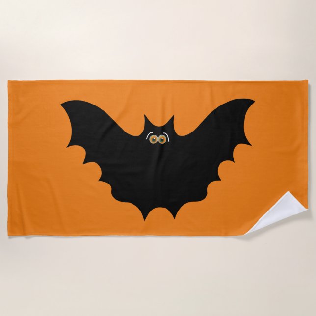 Halloween Black Bat Strandtuch (Vorderseite)