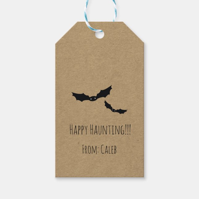 Halloween Black Bats Kraft Costume Gastgeschenk Geschenkanhänger (Vorderseite)