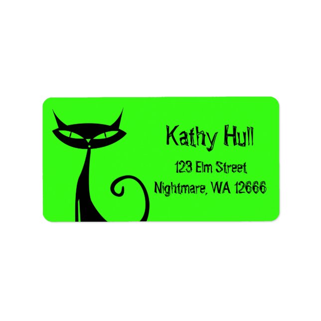 Halloween Black Cat Address Labels Adressaufkleber (Vorne)