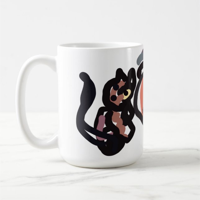 Halloween black cat and raven kaffeetasse (Links)