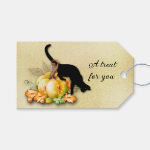 Halloween Black Cat auf einem Pumpkin Custom Gift Geschenkanhänger