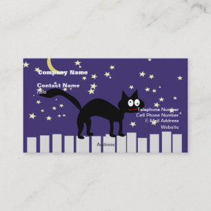 Halloween Black Cat auf Zaun Visitenkarte