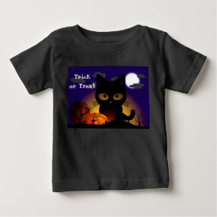 Halloween Black Cat Baby T-shirt