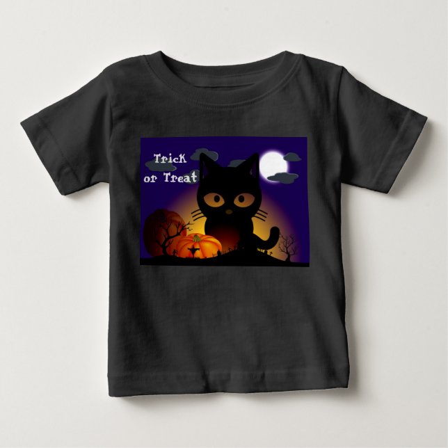 Halloween Black Cat Baby T-shirt (Vorderseite)