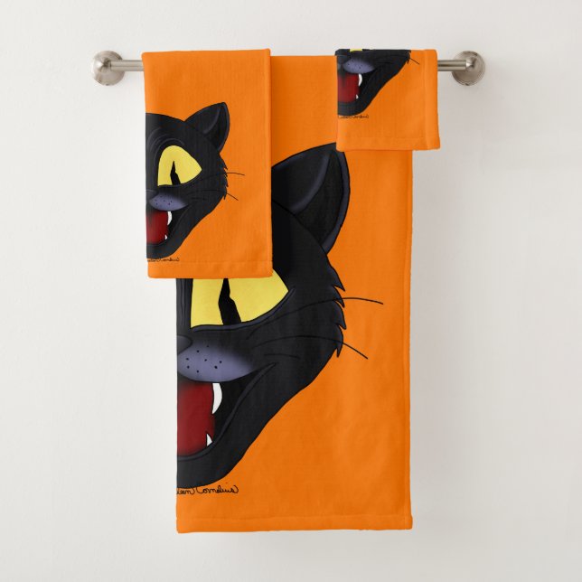 Halloween Black Cat Badhandtuch Set (Insitu)