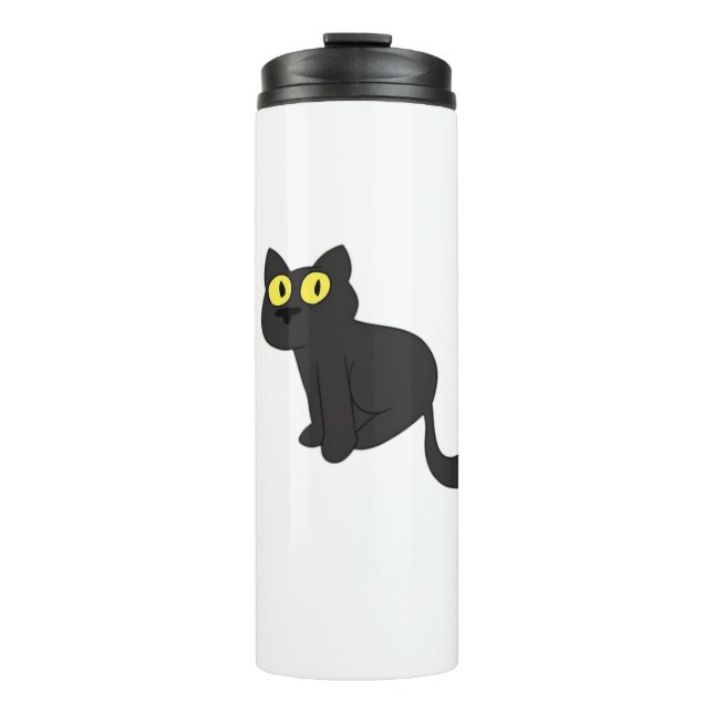 Halloween Black Cat Classic T - Shirt Thermosbecher (Vorderseite)