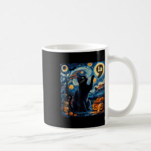 Halloween Black Cat Comma La Starry Night Art Kama Kaffeetasse