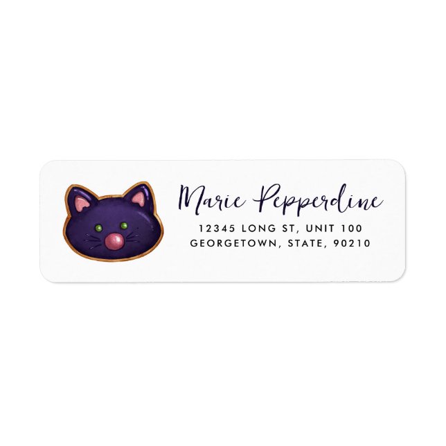 Halloween Black Cat Cookie anpassbar (Vorne)