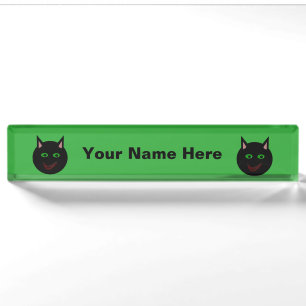 Halloween Black Cat Custom Namensplakette
