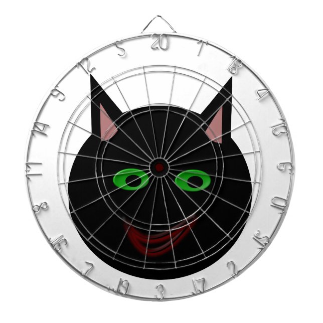 Halloween Black Cat Dart Board Dartscheibe (vorne)