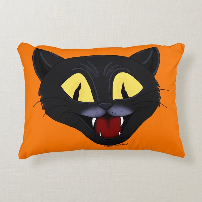 Halloween Black Cat Dekokissen (Vorderseite)