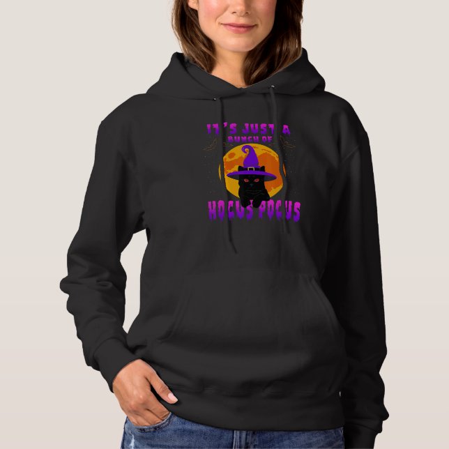 Halloween Black Cat Es ist nur ein Haufen Hocus Po Hoodie (Vorderseite)