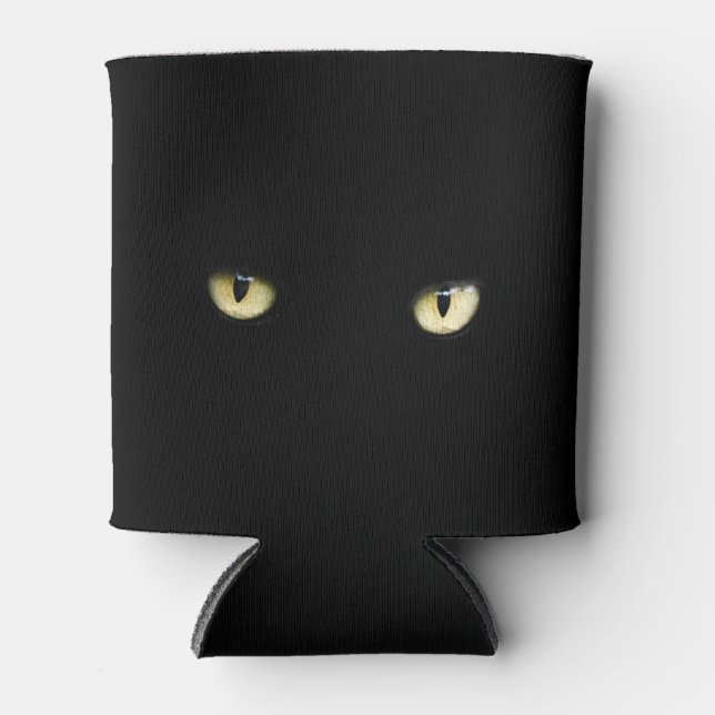 Halloween Black Cat Eyes Can/ Bottle Cooler Dosenkühler (Vorderseite)