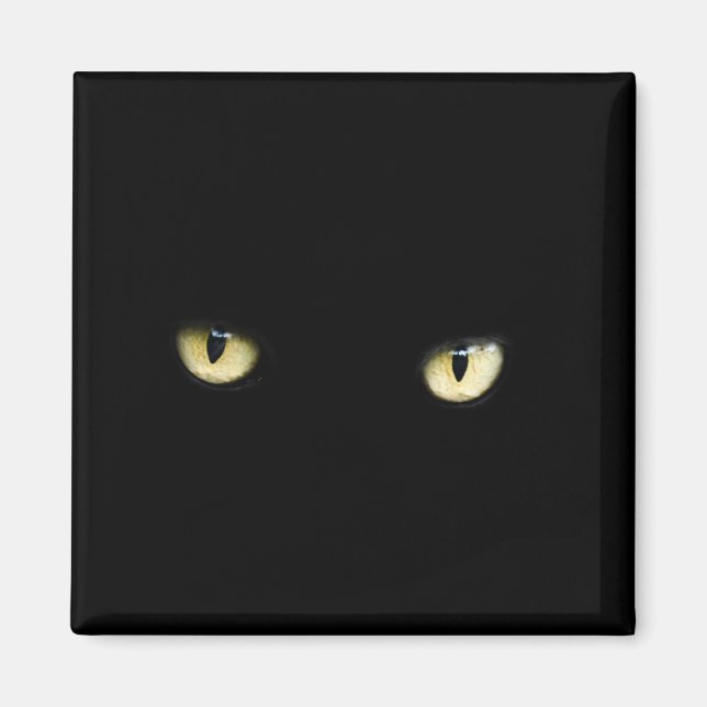 Halloween Black Cat Eyes Magnet (Vorne)