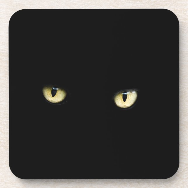 Halloween Black Cat Eyes Plastic Untersetzer (Vorderseite)