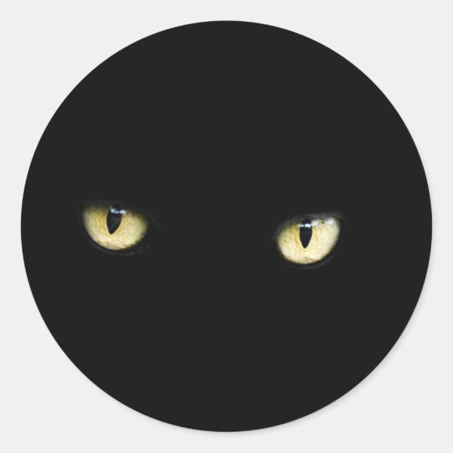 Halloween Black Cat Eyes Sticker (Vorderseite)