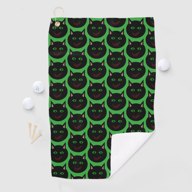 Halloween Black Cat Golf Handtuch (Insitu)
