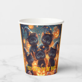 Halloween Black Cat Kittens Pappbecher