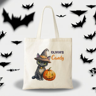 Halloween Black Cat Kürbislaterne kundenspezifisch Tragetasche