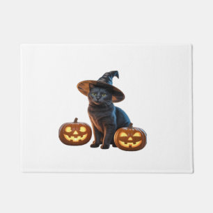 Halloween Black Cat Magic Classic T-Shirt Fußmatte