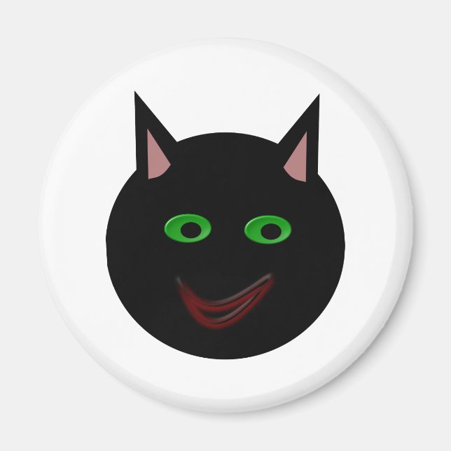 Halloween Black Cat Magnet (Vorne)