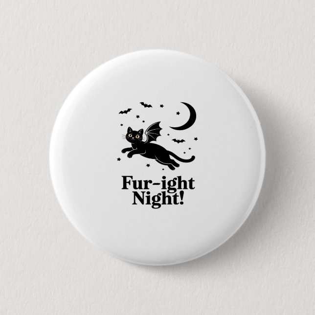 Halloween Black Cat mit Bat Wings Graphic Classic Button (Vorderseite)
