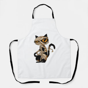 Halloween Black Cat Mummy Costume Funny Cat Tshirt Schürze
