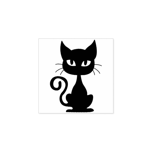 Halloween Black Cat Niedlich Gummistempel (Prägung)
