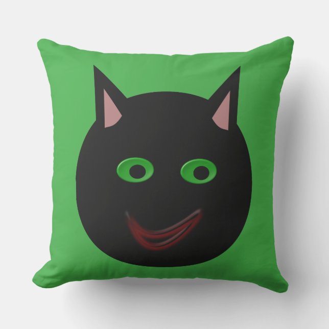 Halloween Black Cat Outdoor Pillow Kissen (Vorderseite)
