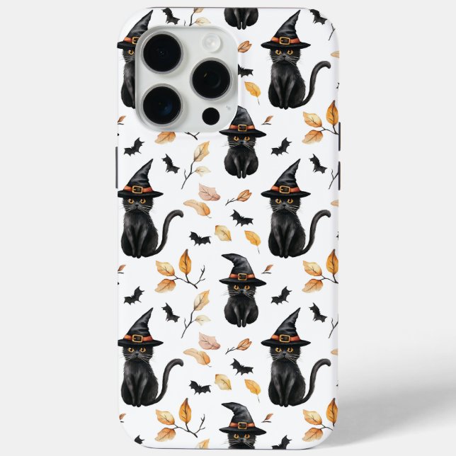 Halloween Black Cat Pattern - Witchy Cat Case-Mate iPhone Hülle (Rückseite)