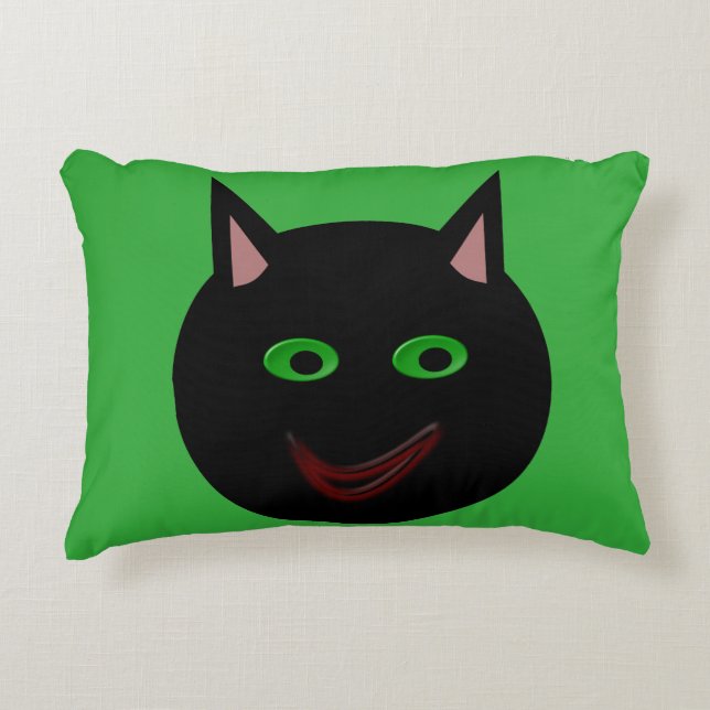 Halloween Black Cat Pillow Zierkissen (Vorderseite)