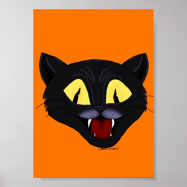 Halloween Black Cat Poster (Vorne)