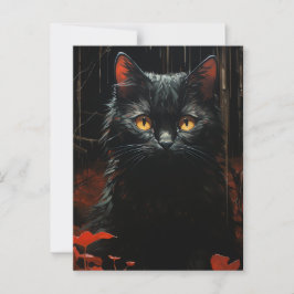 Halloween Black Cat Postkarte