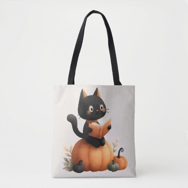 Halloween Black Cat Pumpkin Design Tasche (Vorderseite)
