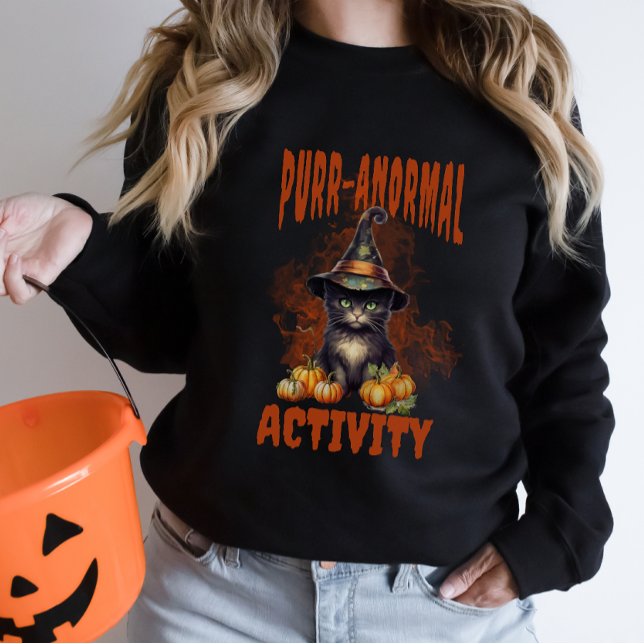 Halloween Black Cat Purr-anormal Pumpkin Spooky Sweatshirt (Von Creator hochgeladen)