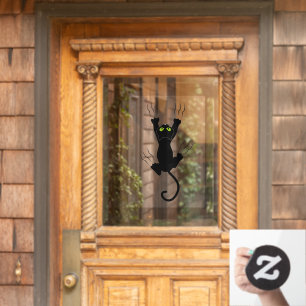 Halloween Black Cat Rutschglas Fensteraufkleber