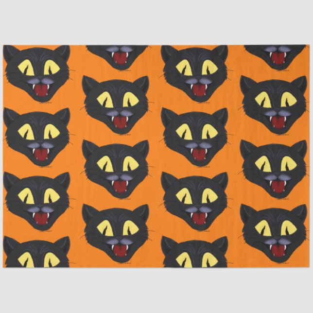 Halloween Black Cat Seidenpapier (Vorderseite)