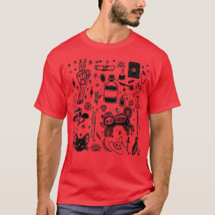 Halloween Black Cat Spooky Skeleton Halloween-Lieb T-Shirt