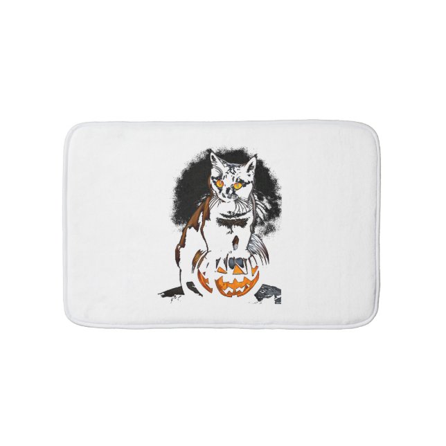 Halloween Black Cat Sticker1 Badematte (Vorderseite)