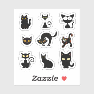 Halloween Black Cat Stickers Aufkleber