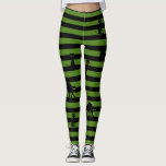 Halloween Black Cat & Stripes Leggings Olive Green<br><div class="desc">Niedliche Halloween und längere schwarze Katze und schwarze Streifen Leggings. Wie Halloween oder Katzen? Nimm diese Leggings,  um deine Liebe für schwarze Katzen zu zeigen. Sieht toll aus zu Halloween oder zu jeder Zeit. Mehrere Farben sind verfügbar.</div>