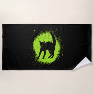 Halloween Black Cat Superstidy Cats Strandtuch