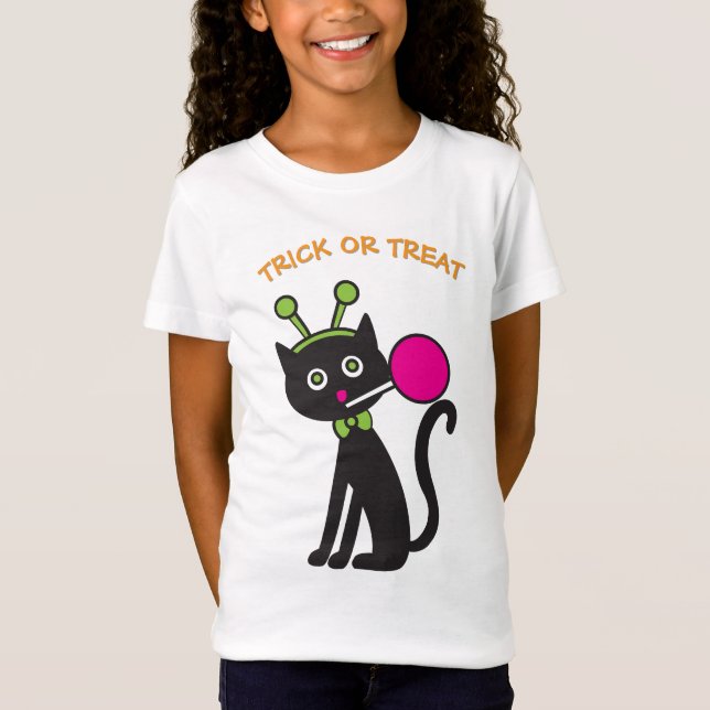 Halloween Black Cat T - Shirt (Vorderseite)