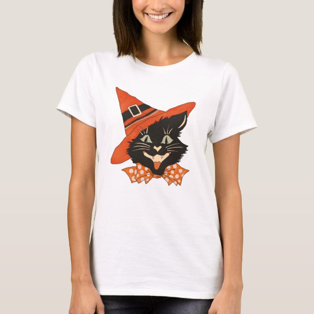 Halloween Black Cat T-Shirt (Vorderseite)